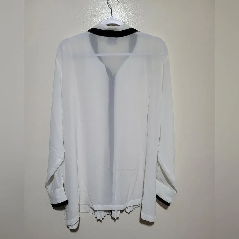 Linea White and Black Womans Dress Shirt‎